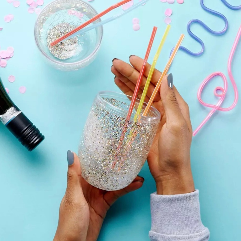 TRADED -  NWT Ban.do Glitter Bomb Cocktail Tumblers, Set of 2 - Picture 3 of 8